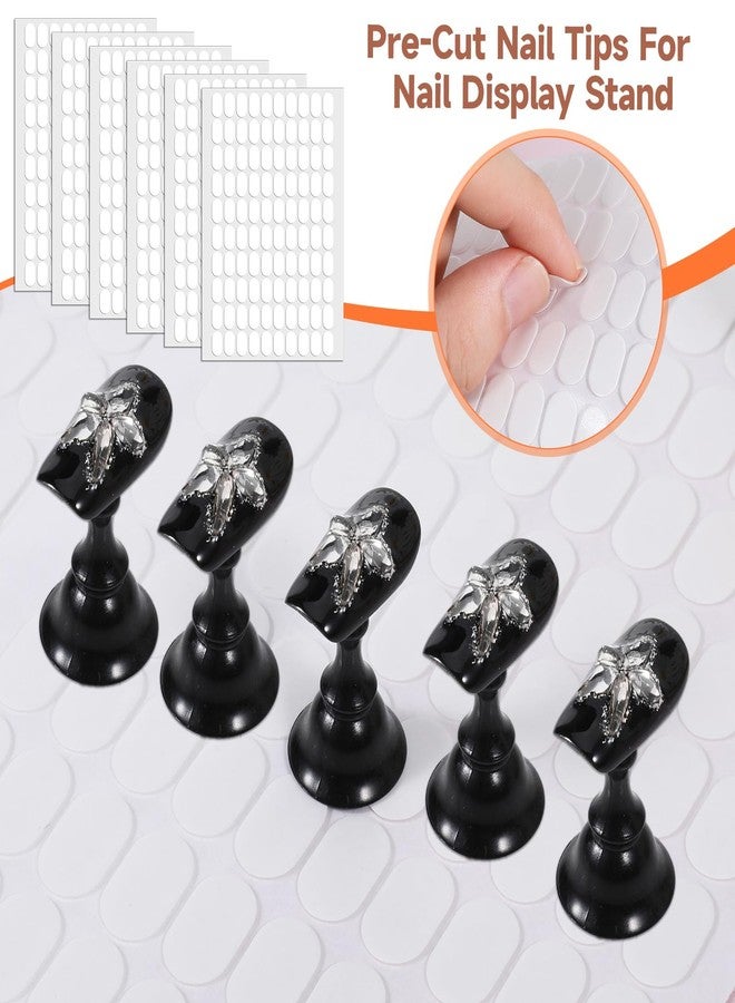 Xyembu 1200 Pcs Double Sided Adhesive Nail Tapes False Tip Sticky Tabs for Press on Pre-Cut Nails Display Strips with Tweezer for Nail Art Stand Practice Holder Color Chart Book - Image 4